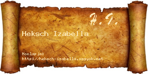 Heksch Izabella névjegykártya